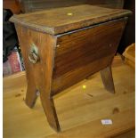 MID OAK UMBRELLA AND STICK STAND WITH METAL DRIP TRAY, TOGETHER WITH AN OAK LIFT TOP STORAGE BOX