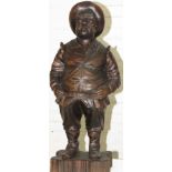 CARVED WOODEN FIGURE OF SANCHO PANZA (HEIGHT 70CM)