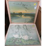 TWO FRAMED AND GLAZED PRINTS OF BIRDS AFTER VERNON WARD