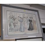 FRAMED AND MOUNTED PRINT OF LADIES IN PERIOD COSTUME