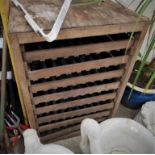 WOODEN APPLE STORAGE RACK WITH EIGHT DRAWERS (A/F)