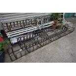 TWO LARGE WROUGHT IRON WALL MOUNTED PLANTER BASKETS (BRACKETS / FIXINGS IN OFFICE)