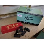 VINTAGE PLAYER'S TOBACCO TIN AND CASED SET OF WILLS'S STAR CIGARETTES DOMINOES