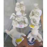 SIX PORCELAIN SNOW BABY FIGURINES BY DEPARTMENT 56