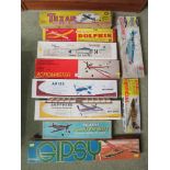 TEN BALSA WOOD BOXED MODEL KITS OF AIRCRAFT - KEIL KRAFT HURRICANE; KEIL KRAFT PHANTOM MITE; KEIL