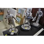 THREE LEONARDO SILVER DREAMS FIGURES - GUITAR PLAYER, SINGER AND A CAVALIER