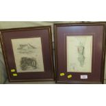 TWO FRAMED AND MOUNTED ENGRAVINGS OF GIBRALTAR