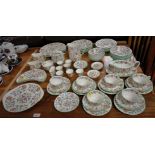SELECTION OF MINTON HADON HALL DINING AND TEA WARE INCLUDING DINNER AND TEA PLATES, EGG CUPS,