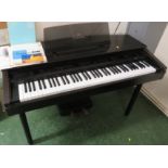 YAMAHA CLAVINOVA MODEL CVP-7 ELECTRIC PIANO WITH STOOL AND INSTRUCTIONAL MANUALS