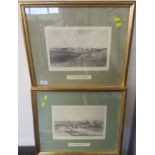TWO FRAMED AND GLAZED PRINTS OF GOLF GREENS, SCOTLAND