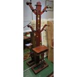 EDWARDIAN MAHOGANY HALL STAND (A/F)