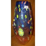 TALL MURANO STYLE OVOID GLASS VASE (HEIGHT 50CM)