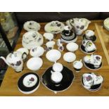 ROYAL ALBERT MASQUERADE TEA COFFEE AND DINNER WARE INCLUDING PLATES, BOWLS, COFFEE POT AND CUPS