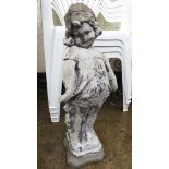 COMPOSITE STONE GARDEN STATUE OF GIRL