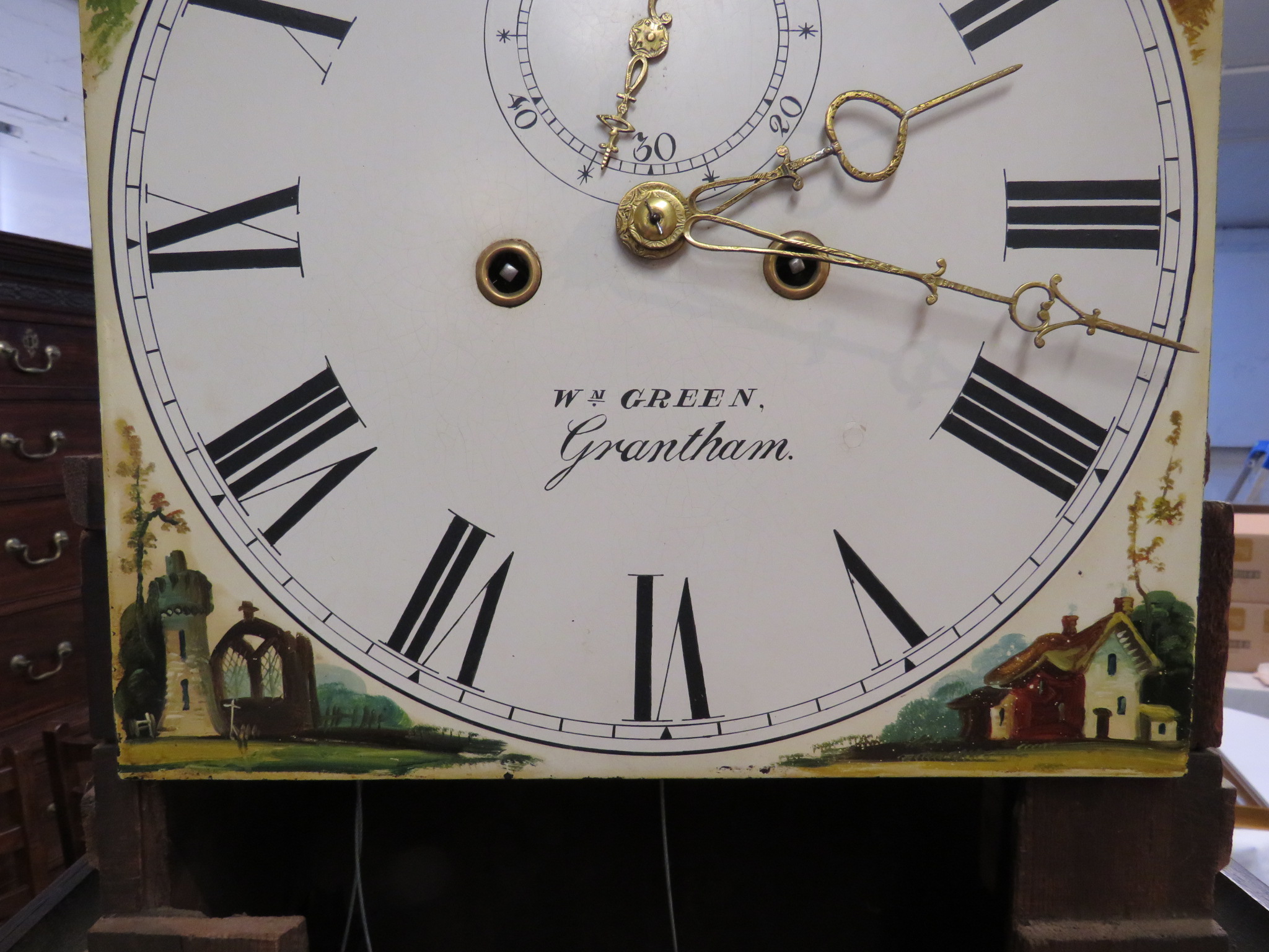 A 19th century eight-day long case clock with automaton dial, the mahogany case with small - Image 7 of 19