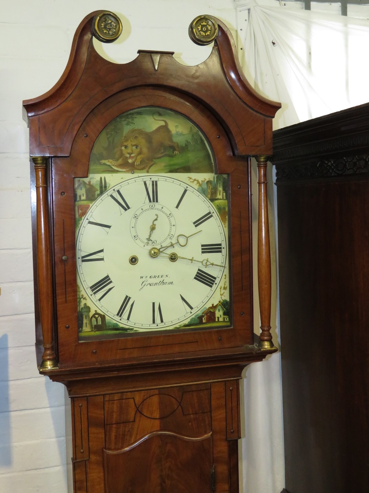 A 19th century eight-day long case clock with automaton dial, the mahogany case with small - Image 2 of 19