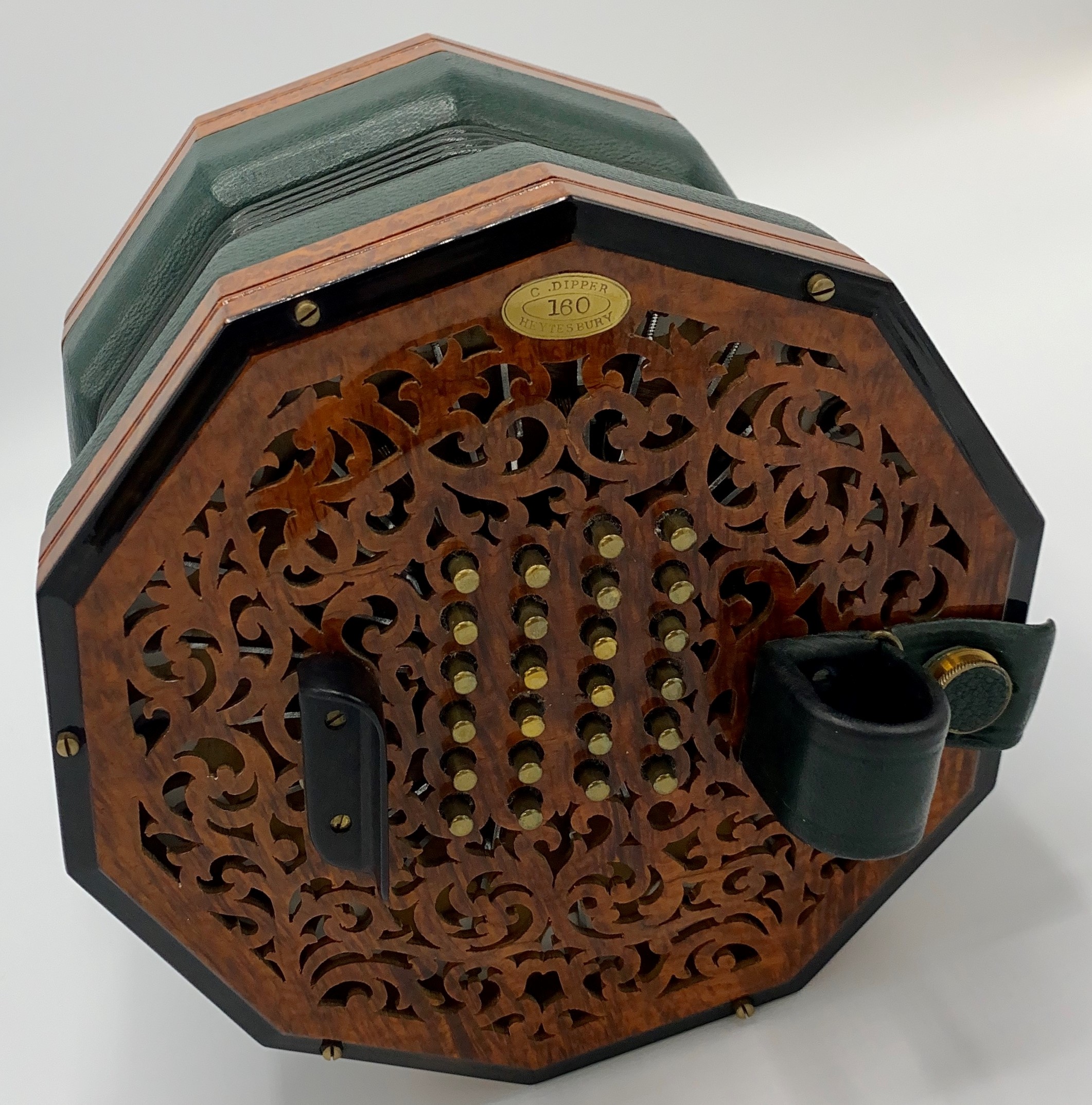 Colin Dipper forty-eight button 'English' system concertina tenor (viola range) with top note F - Image 3 of 20