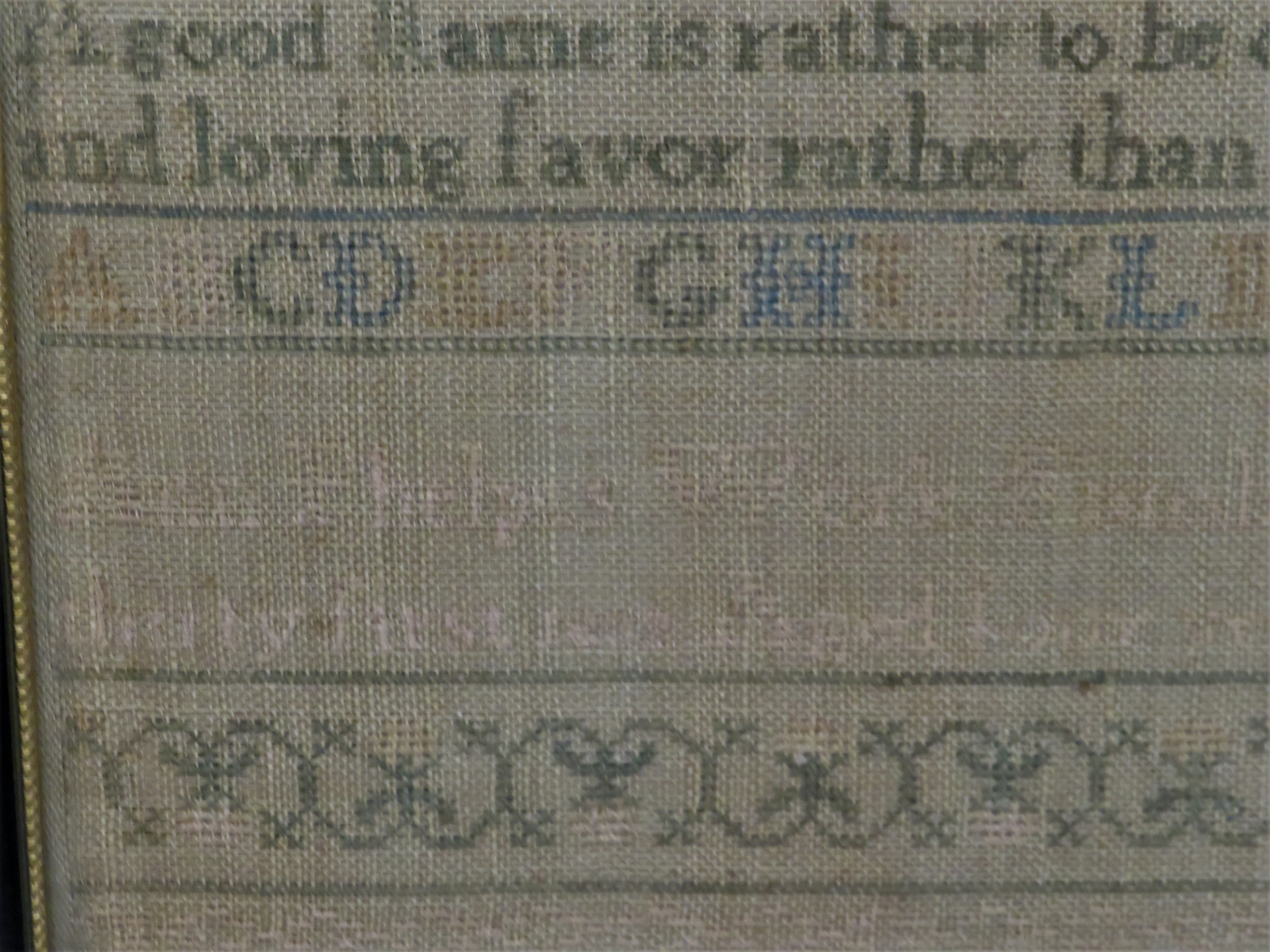 Early 19th century sampler - A good name is rather to be chosen than riches and loving favor - Image 7 of 7