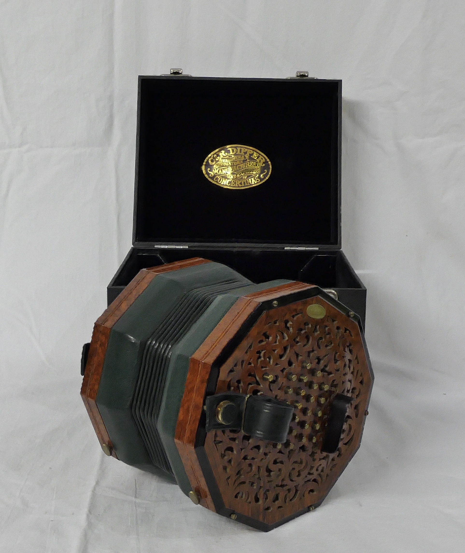 Colin Dipper forty-eight button 'English' system concertina tenor (viola range) with top note F - Image 19 of 20