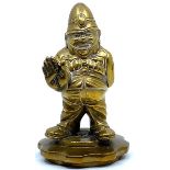 Policeman car mascot mounted on a radiator cap, brass, modelled with outstretched arm performing