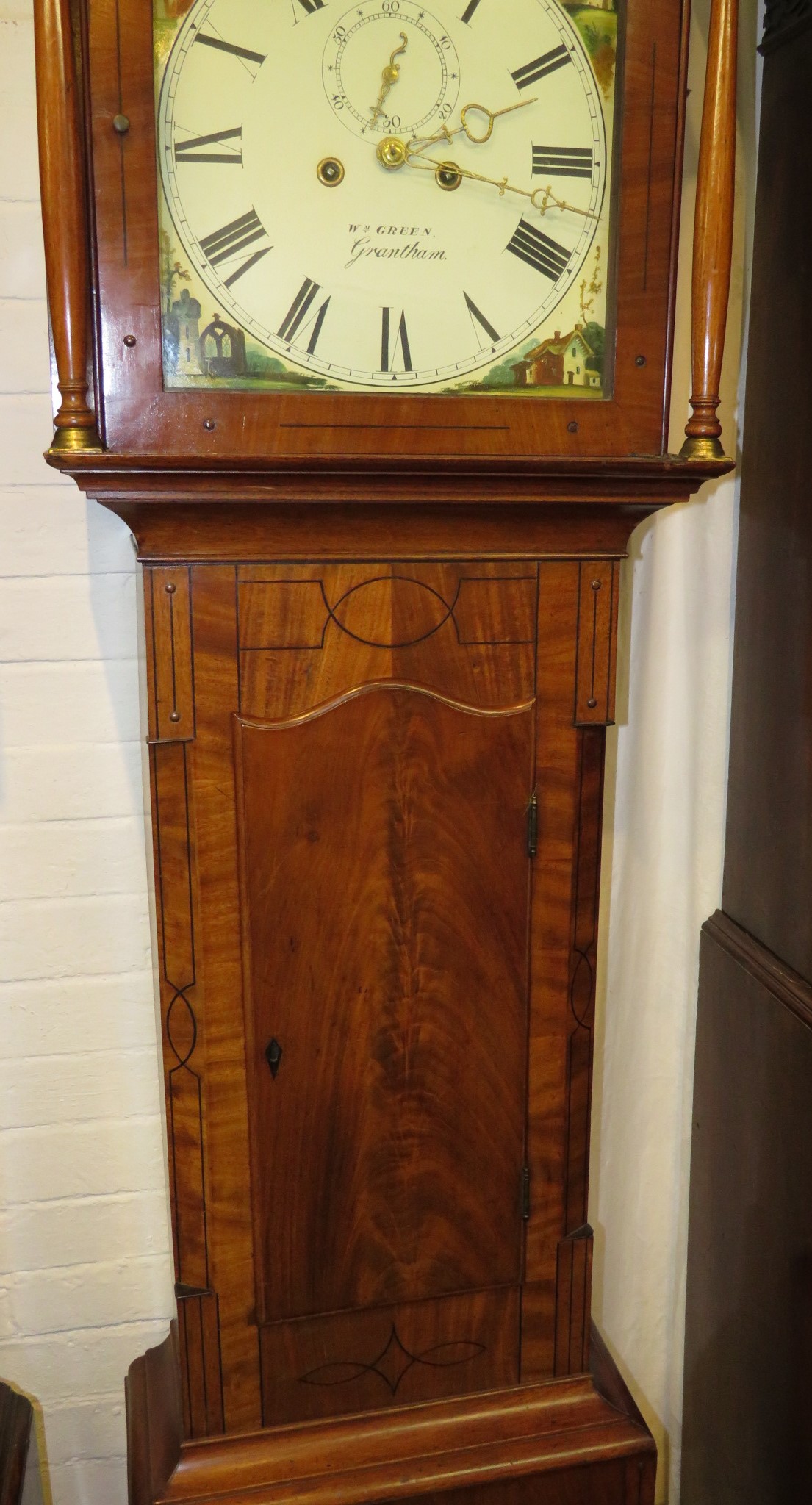 A 19th century eight-day long case clock with automaton dial, the mahogany case with small - Image 3 of 19