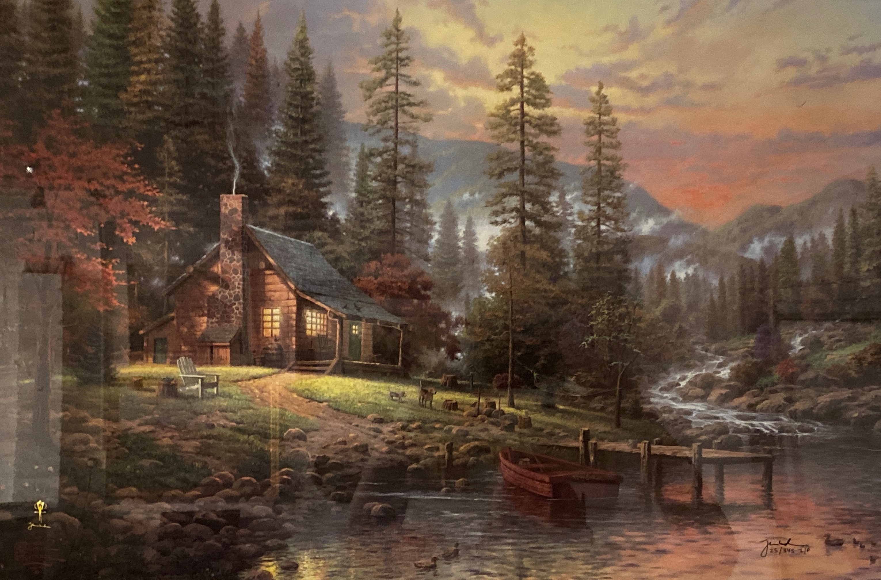 After Thomas Kinkade (1958-2012) - 'A Peaceful Retreat Beginning of a Perfect Evening II',