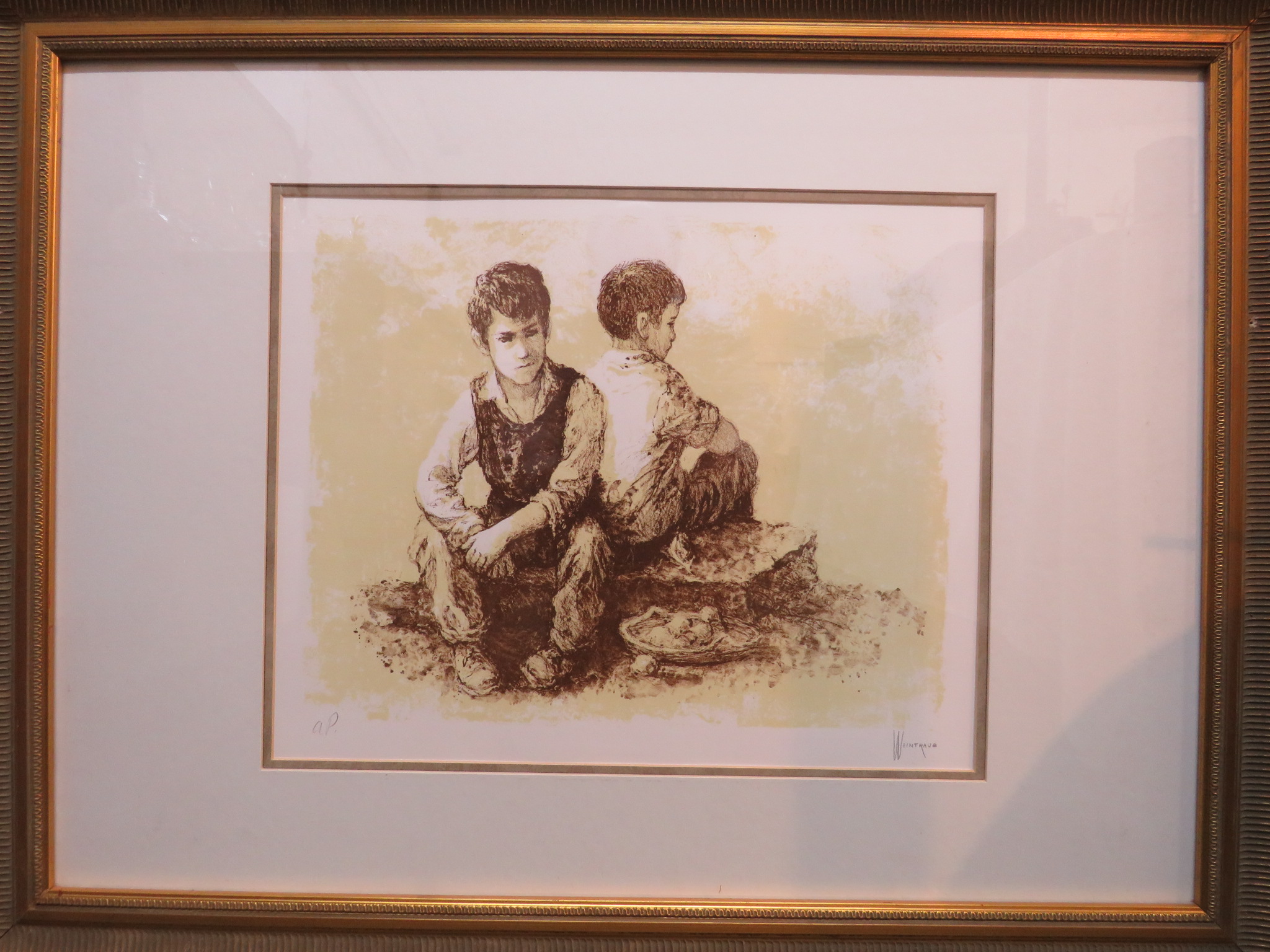After William Weintraub (b 1926) - Two Young Boys, lithograph, (37cm x 45.5cm), signed in pencil - Image 8 of 8