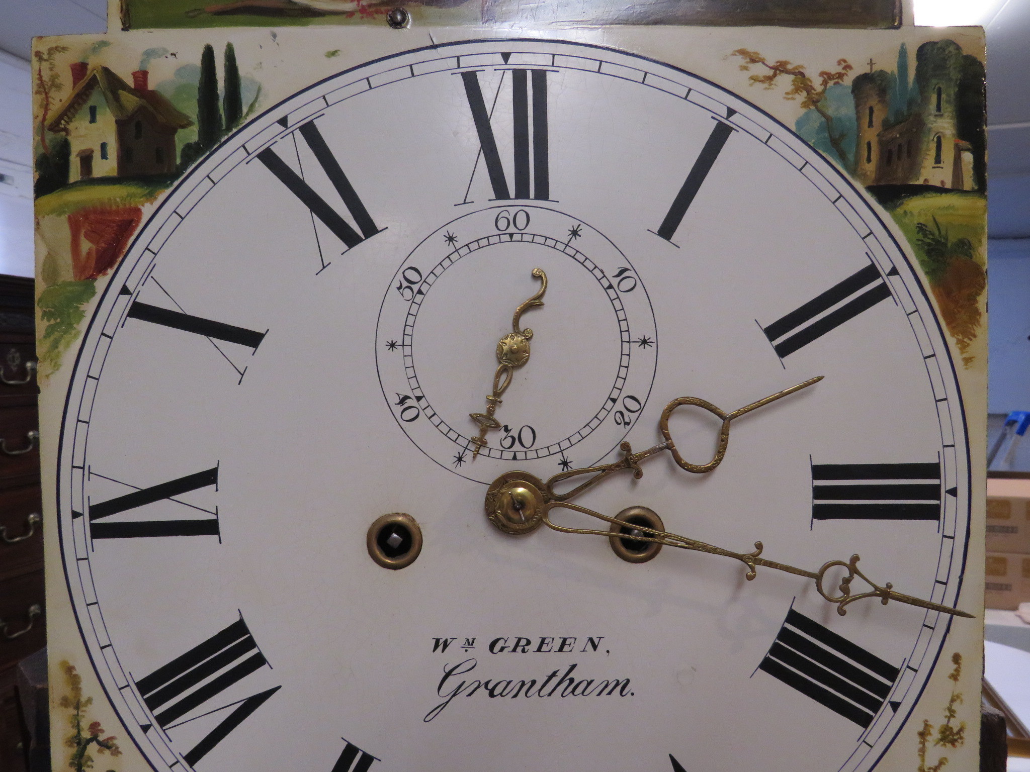 A 19th century eight-day long case clock with automaton dial, the mahogany case with small - Image 6 of 19