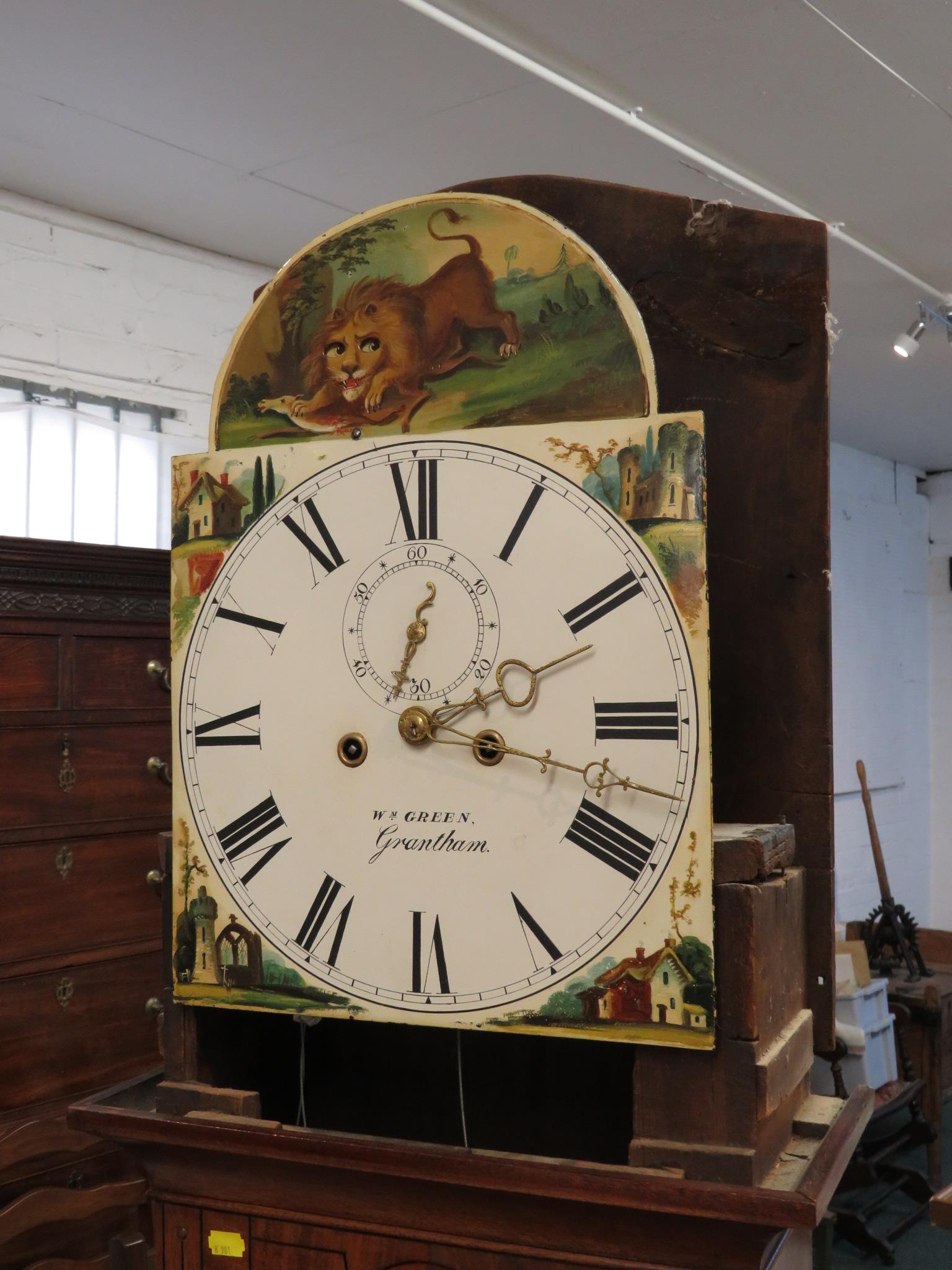 A 19th century eight-day long case clock with automaton dial, the mahogany case with small - Image 5 of 19