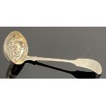 Victorian silver ladle with pierced bowl, marks for Exeter, 1874, maker's stamp Josiah Williams &