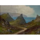 Valley of the Rocks, Exmoor, gouache, (44.5cm x 57cm), indistinct signature lower right, glazed