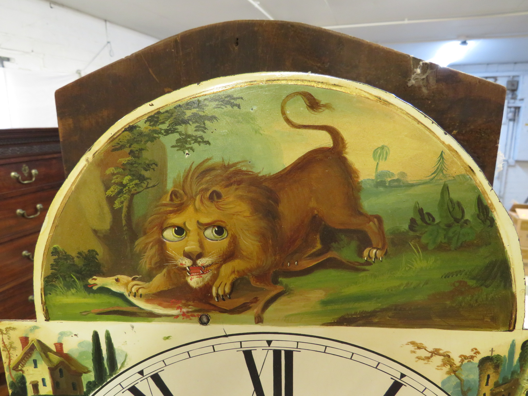 A 19th century eight-day long case clock with automaton dial, the mahogany case with small - Image 8 of 19