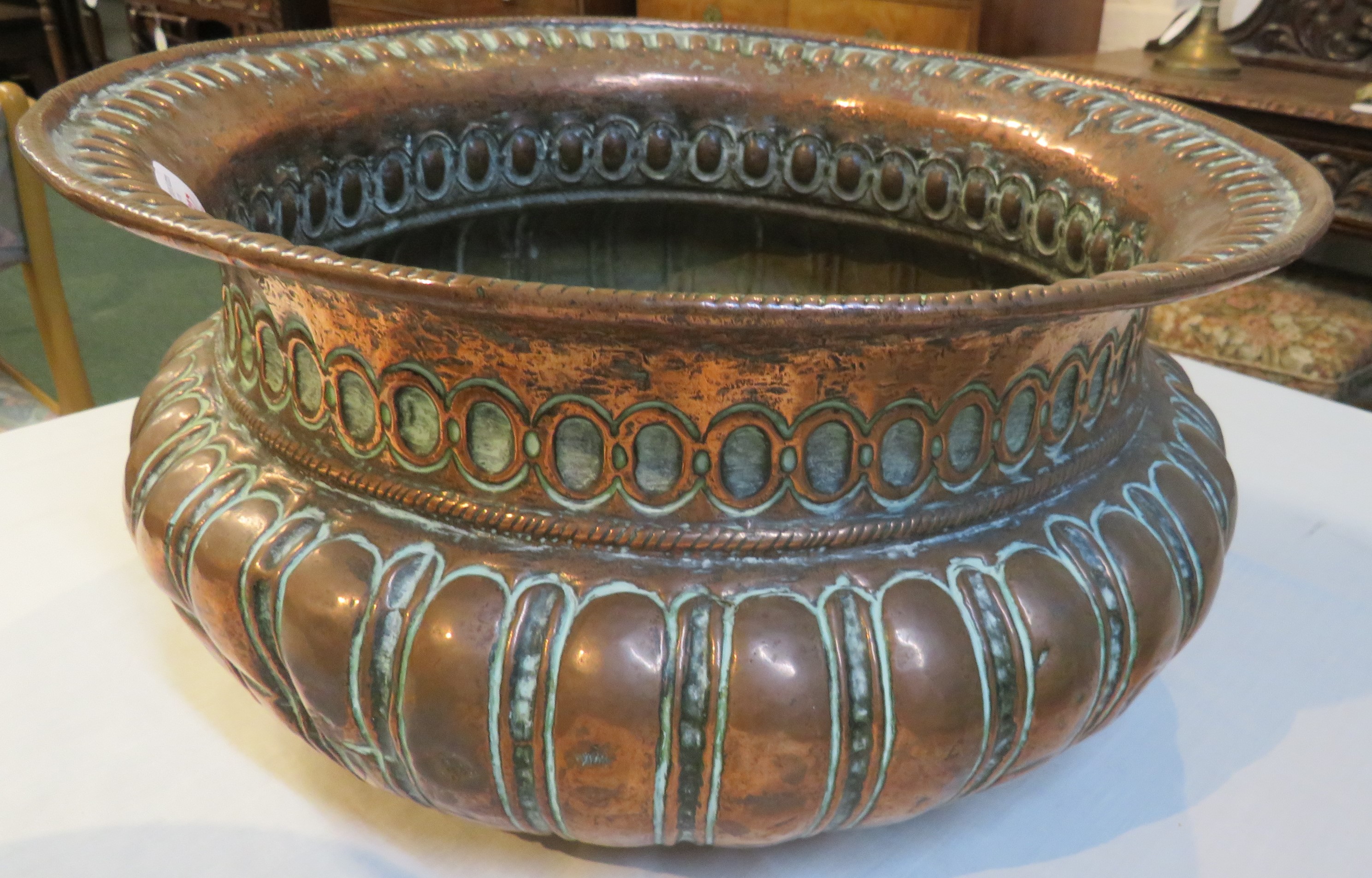 A selection of brass and copper - a circular brass tray engraved with King and Queen and - Image 6 of 6