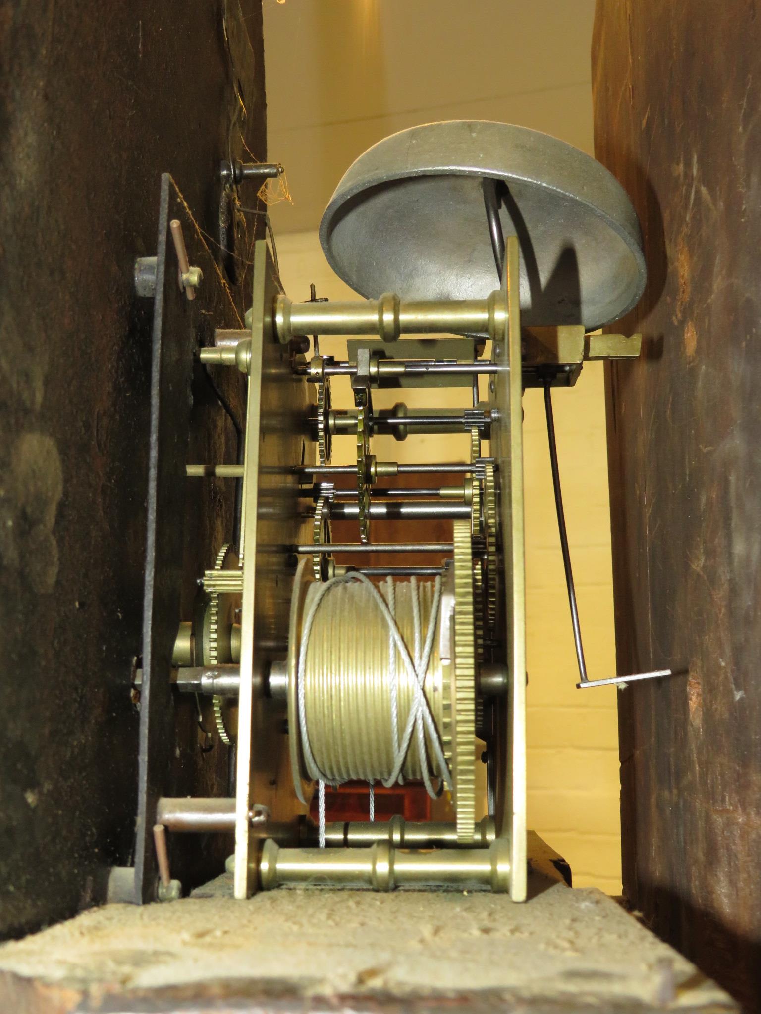 A 19th century eight-day long case clock with automaton dial, the mahogany case with small - Image 11 of 19