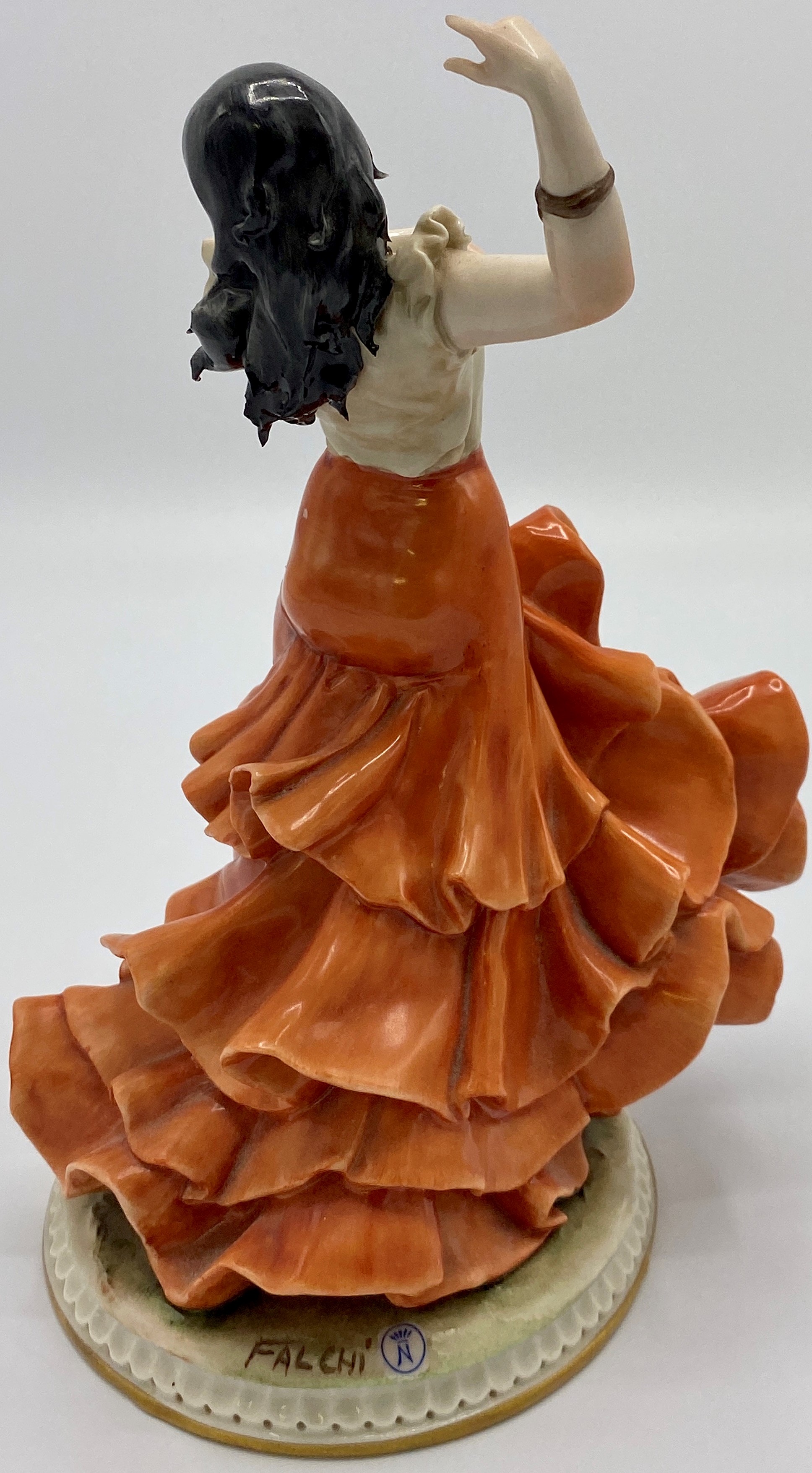 Capodimonte figure 'The Spanish Dancer' designed by Falchi, on oval base with gilding, impressed - Image 3 of 6