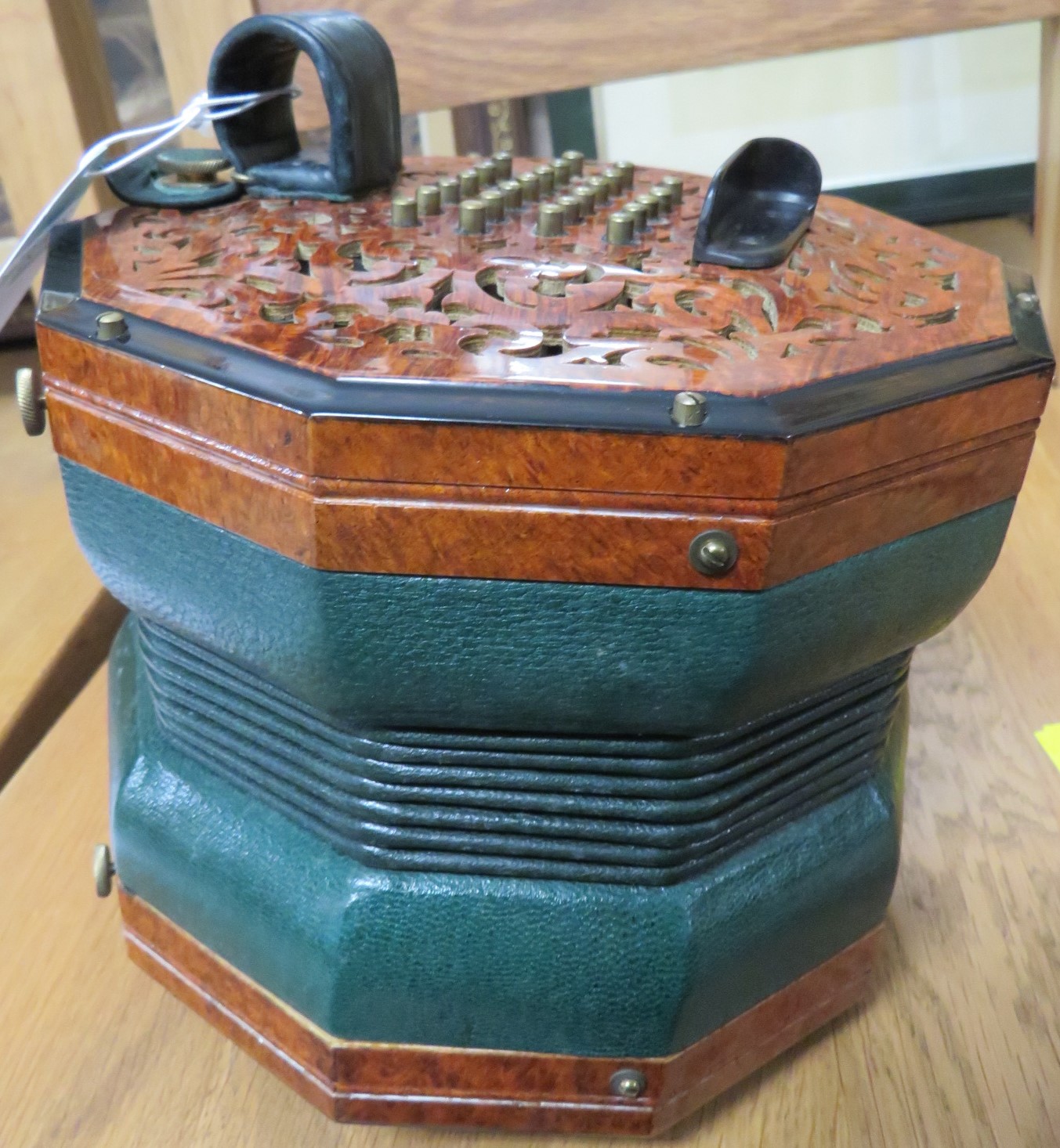 Colin Dipper forty-eight button 'English' system concertina tenor (viola range) with top note F - Image 10 of 20