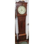 An eight day striking late Victorian long case clock in figured mahogany case (total height