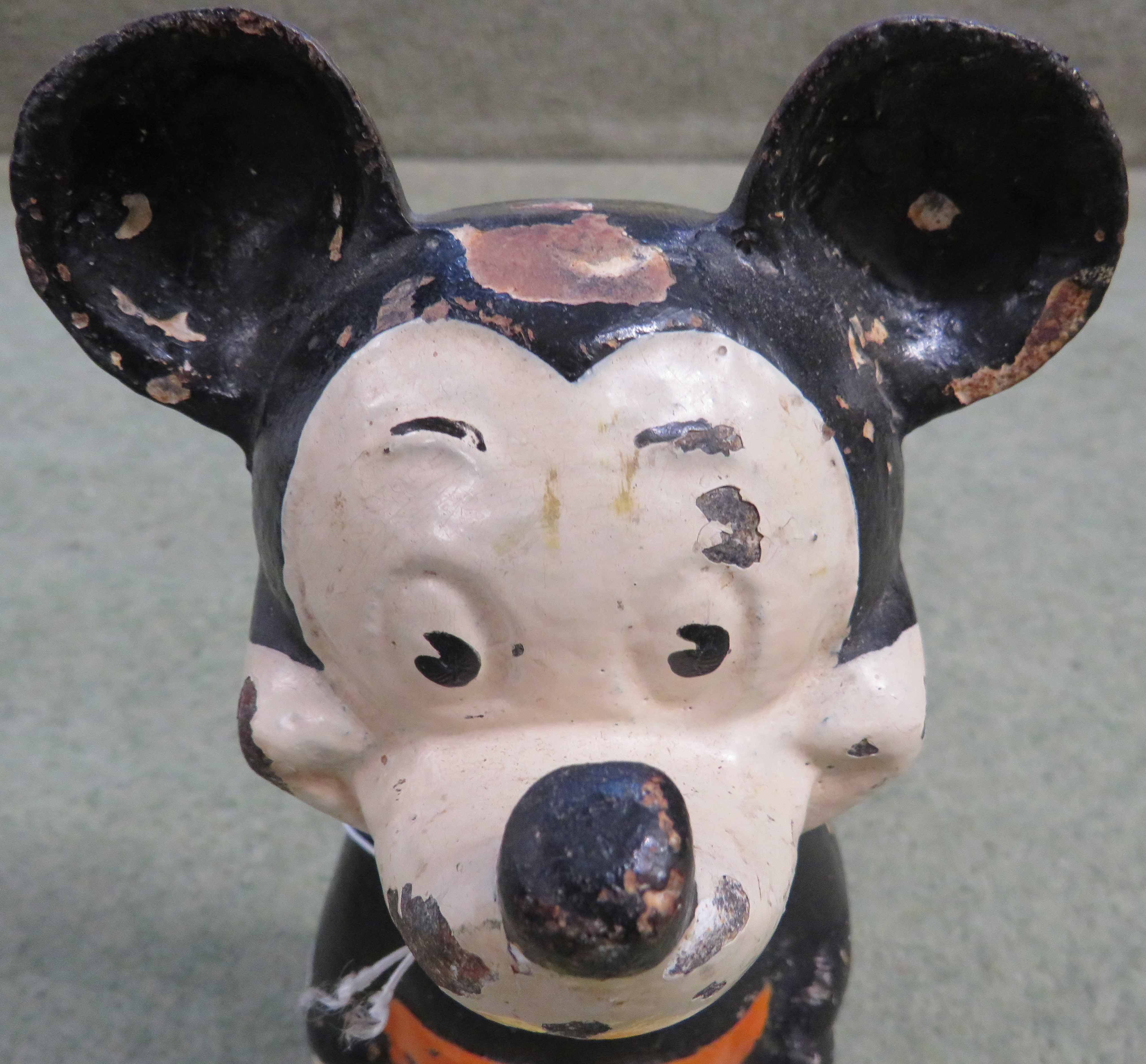 Cast iron figural door stop as Mickey Mouse standing, cold painted, yellow shoes, orange trousers - Image 4 of 4