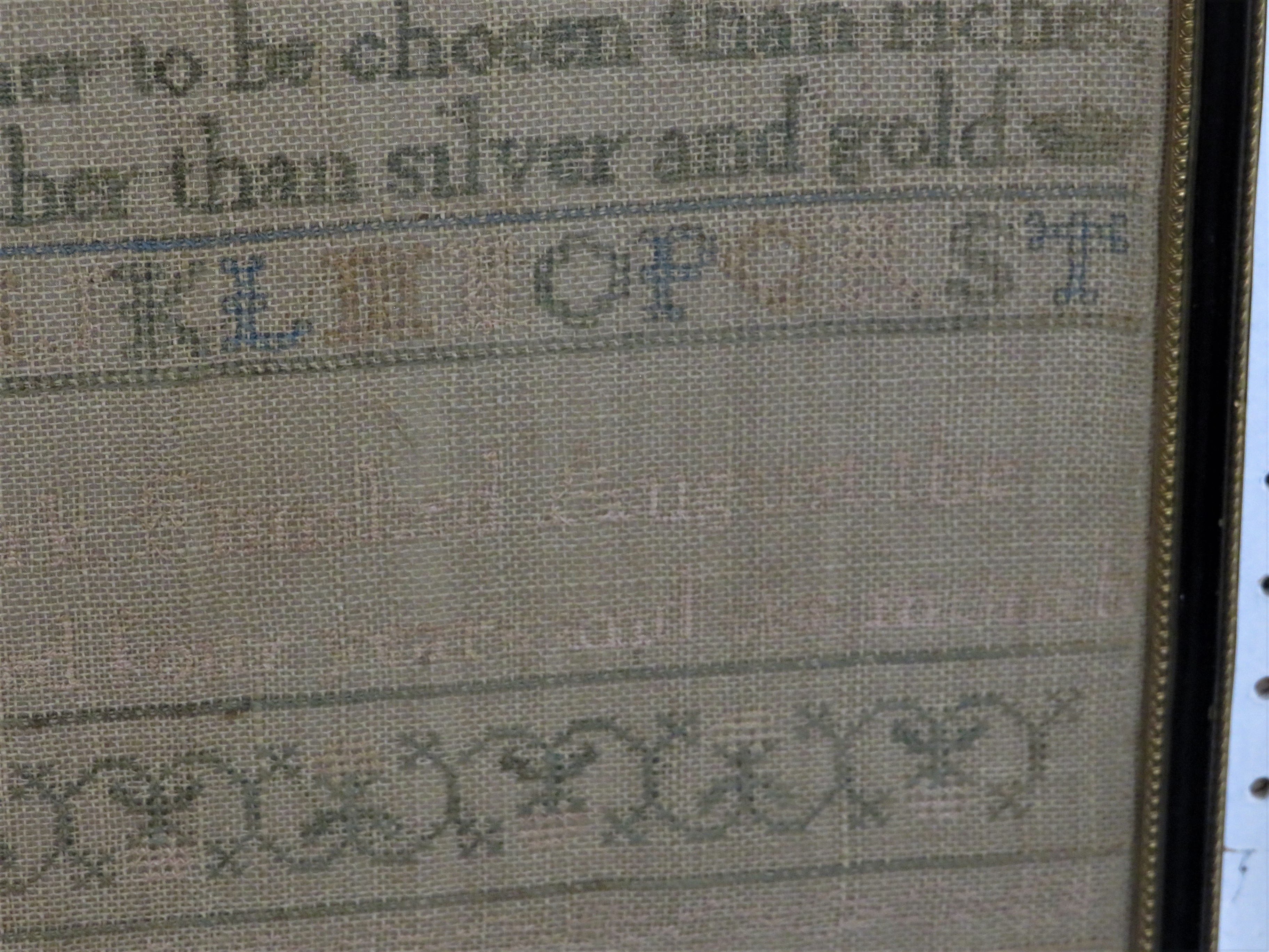 Early 19th century sampler - A good name is rather to be chosen than riches and loving favor - Image 6 of 7