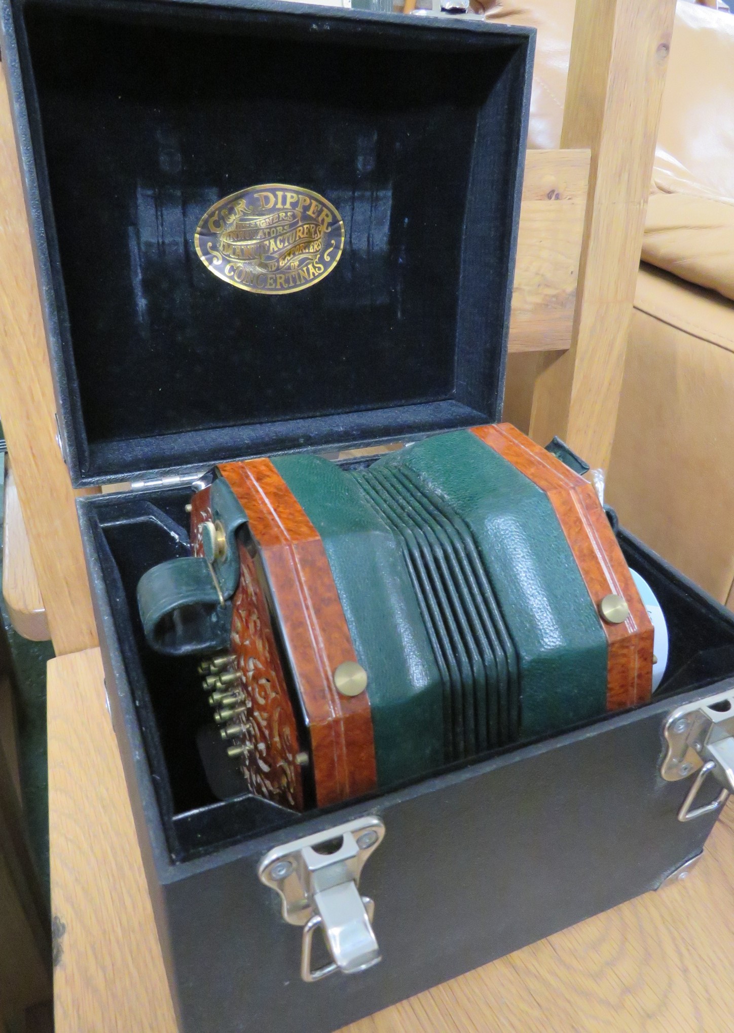 Colin Dipper forty-eight button 'English' system concertina tenor (viola range) with top note F - Image 18 of 20