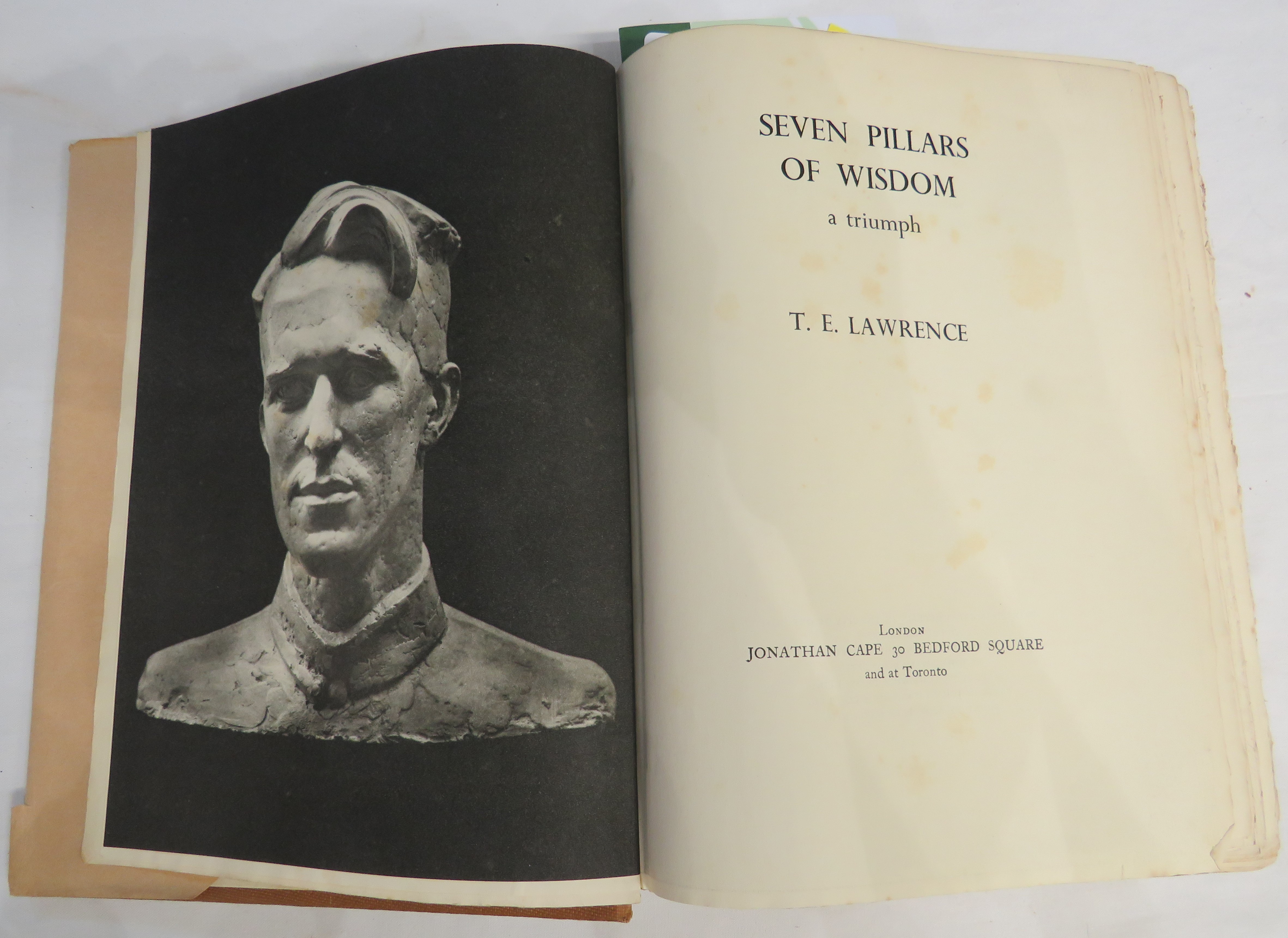 T E Lawrence - Seven Pillars of Wisdom, published by Jonathan Cape, fourth impression, August - Image 3 of 3