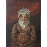 Old woman in lace cap, oil on panel, (22cm x 17cm), marked to the back 'Painted by T.W 1820 ab: 30th