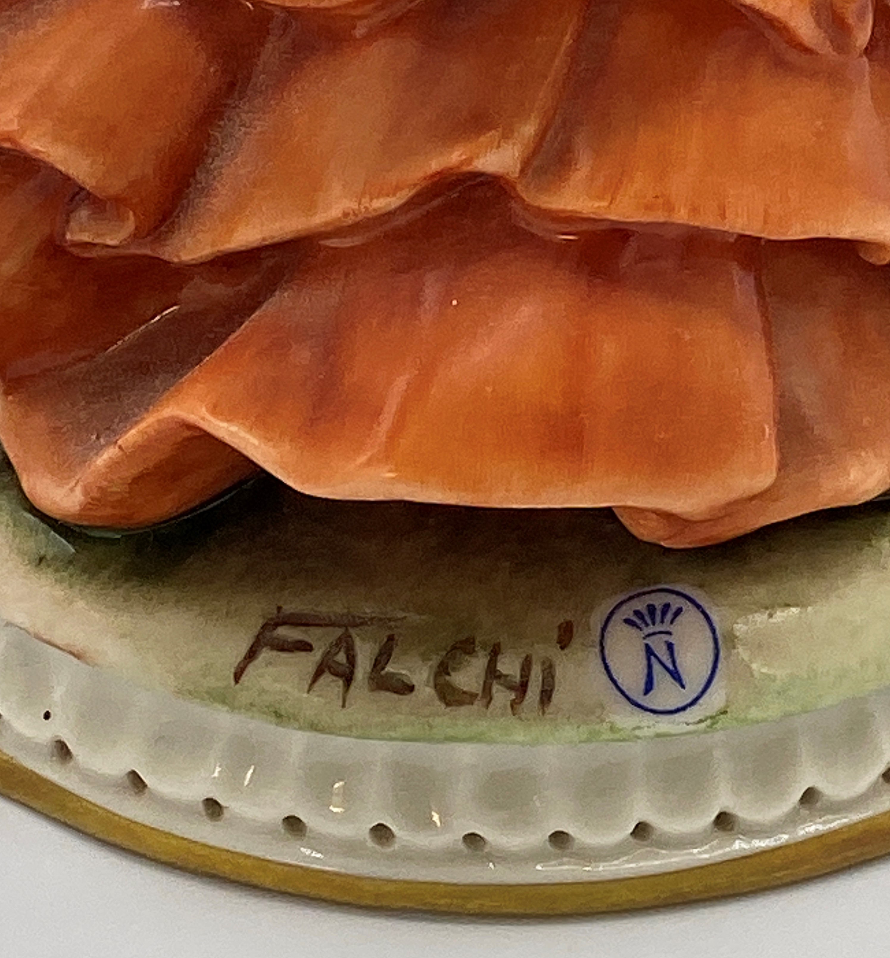 Capodimonte figure 'The Spanish Dancer' designed by Falchi, on oval base with gilding, impressed - Image 4 of 6