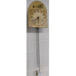 A Victorian chain driven wall clock by L Humphries (?) of Oxford. The open wooden dial has a Roman