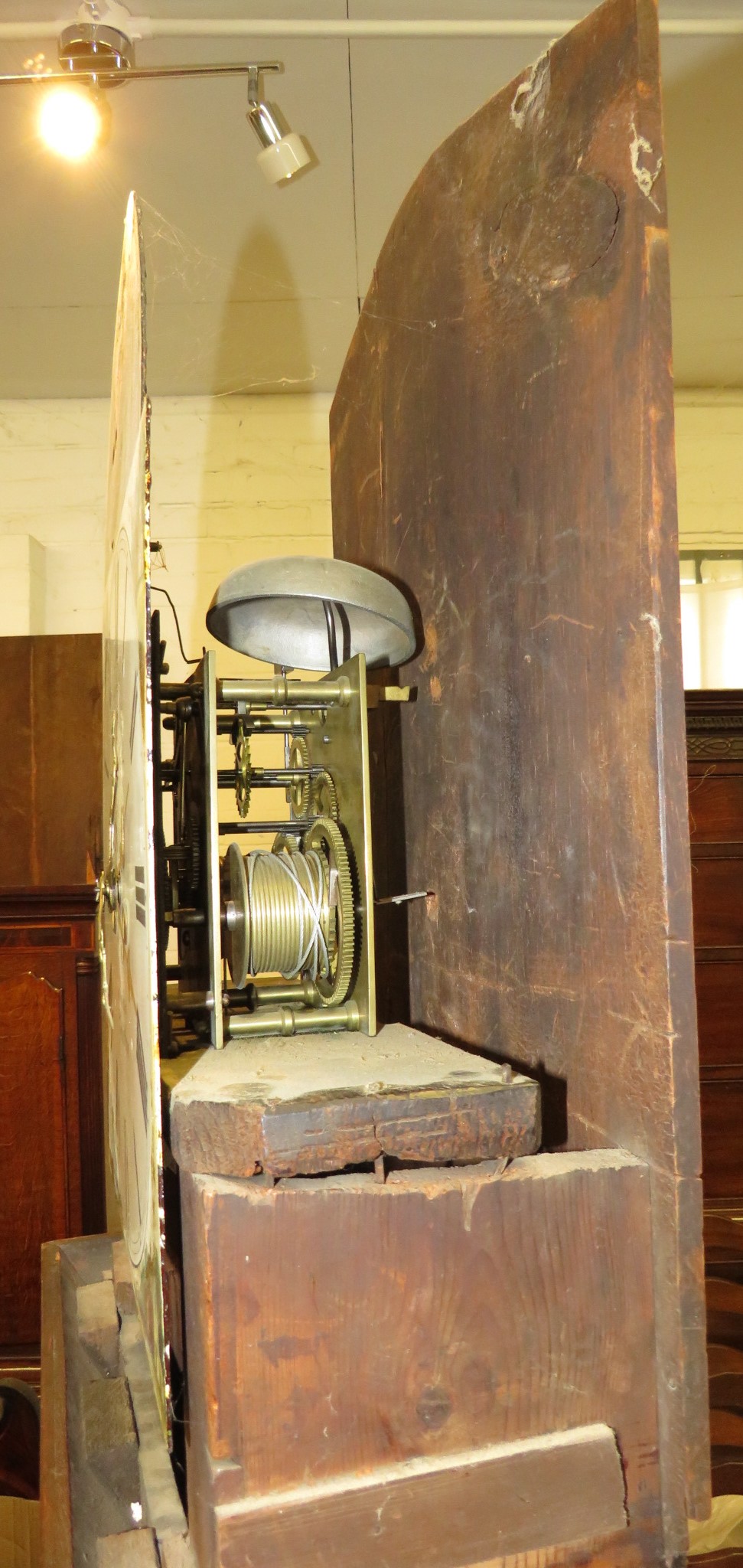 A 19th century eight-day long case clock with automaton dial, the mahogany case with small - Image 10 of 19