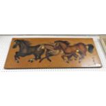 WOODEN WALL HANGING PAINTING OF HORSES