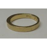 A YELLOW METAL RING, STAMPED 14K, INNER EDGE ENGRAVED WITH NAME, 3.4G, SIZE L/M FOR GUIDANCE ONLY