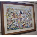 FRAMED AND GLAZED WATERCOLOUR 'FORTY THREE NURSERY RHYMES' SIGNED USALA