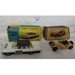 CORGI TOYS CHEVROLET IMPALA POLICE CAR 481 WITH BOX, AND MATCHBOX MODELS OF YESTERYEAR 1913 MERCER