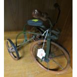 VINTAGE WOODEN AND METAL MODEL OF TRICYCLE